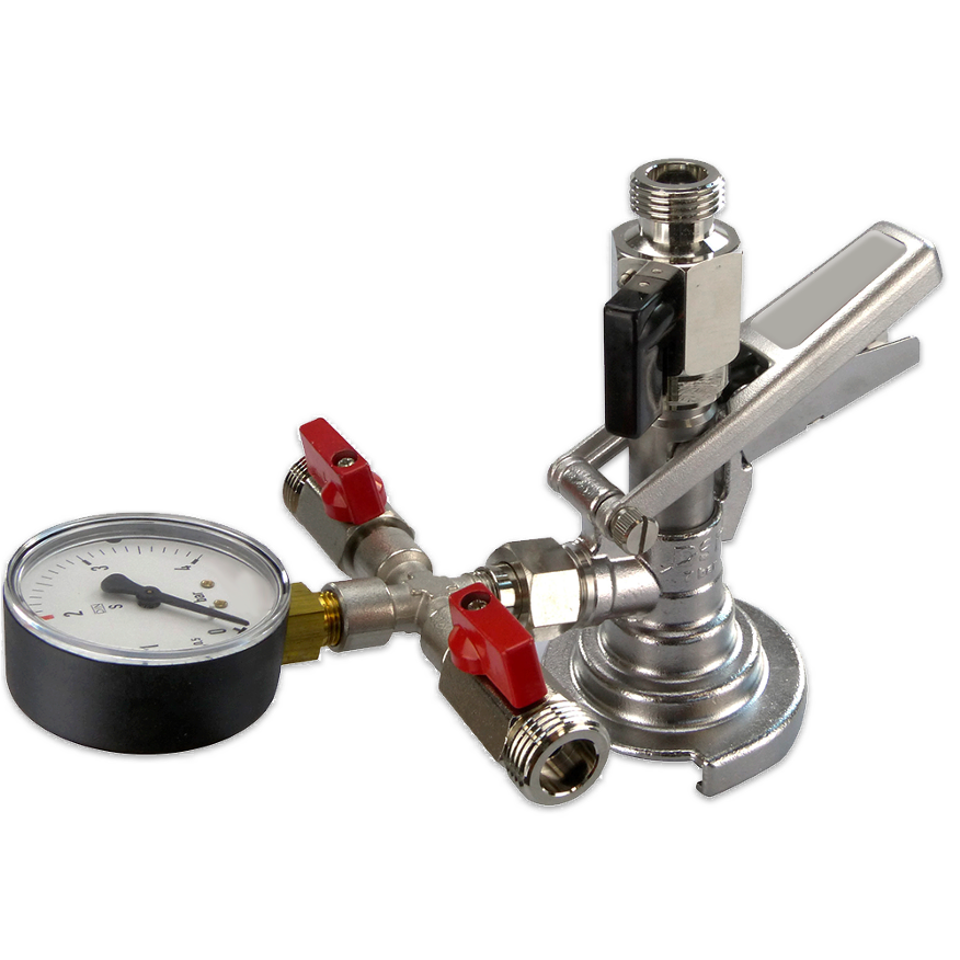 Conexión Válvula Llenado Reloj CO2 3x5/8&quot; pinchador llenado